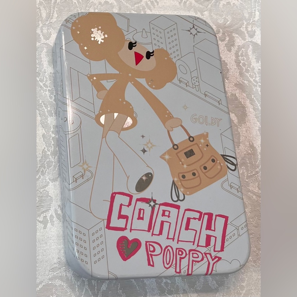 Coach Poppy Chan Goldie Letter Set with Stickers in Tin Box Collectible Rare